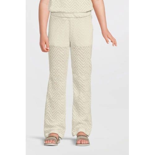 Anytime crochet flared broek off-white