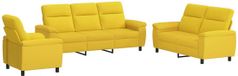 vidaXL Canapé 3 places Tissu Jaune clair