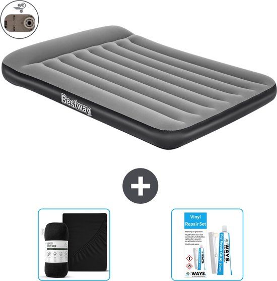 Bestway Luchtbed - Twijfelaar - 137 x 191 x 30 cm - Grijs - Inclusief pomp