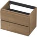 INK - Onderkast 2L Greeploos Houten Keerlijst Fineer - 700x450x520 Mm - Ash Grey Fineer