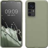 kwmobile telefoonhoesje geschikt voor Xiaomi 12T / 12T Pro - Hoesje met siliconen coating - Smartphone case in grijsgroen