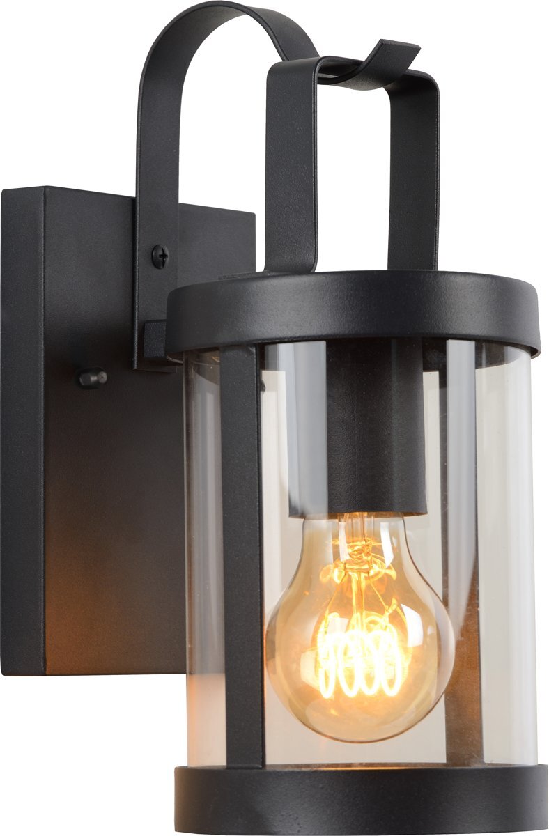 Lucide LINDELO - Wandlamp Buiten - IP23 - Zwart