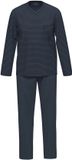 Ammann Pyjama lang ' Extra Light ' V-hals Effen 100% Katoen Heren Total Eclipse Maat 58