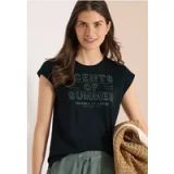T-shirt à col rond et illustration textuelle