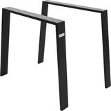 ML-Design Set van 2 tafelpoten Loft 90x72 cm zwart profiel 8x2 cm staal U-vorm