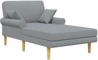 vidaXL Chaise longue Gris clair Tissu