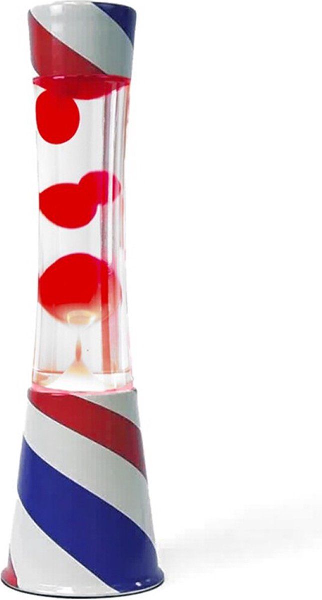Fisura Lavalamp - Barber Base Red Lava - Gehard Glas - Wit/Blauw/Rood