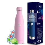 Grsta Roestvrijstalen Waterfles, 0,5 Liter Drinkfles, Bpa-Vrij, Kinderwaterfles, Lekvrij, Geschikt Voor Koolzuurhoudende Dranken, Dubbelwandige GeïSoleerde Fles, Fles Voor School, Kantoor, Camping