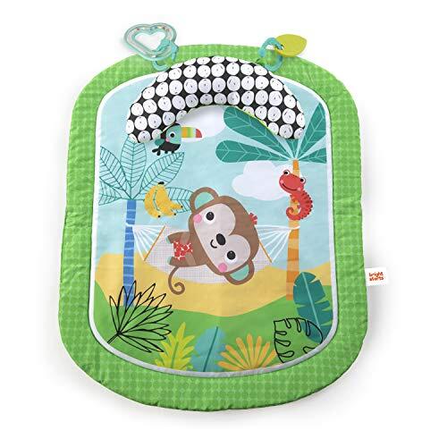 Bright Starts Easy Breezy Baby Tummy Time Activity Mat met 2 afneembare take along speelgoed, compact & machinewasbaar, pasgeboren +