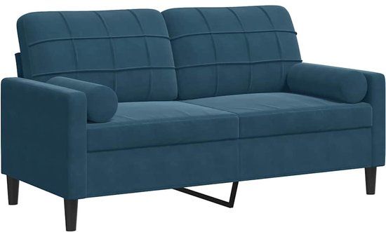 vidaXL Tweezitsbank met sierkussens 140 cm fluweel blauw