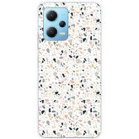Xiaomi Bedrukt siliconen hoesje compatibel met Xiaomi Redmi Note 12 5G, Xiaomi Poco X5 Terrazzo color