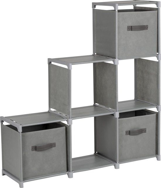 Bo-Camp Vakkenkast - Multi-Use - 6 Vakken - Grijs