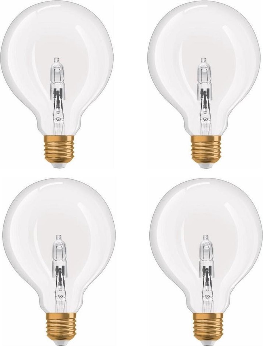 Osram 4 stuks halogeen Globelamp G95 E27 20W helder