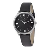 Pierre Cardin Pigalle Half Moon CPI.2010 Horloge - Leer - Zwart - Ø 40 mm