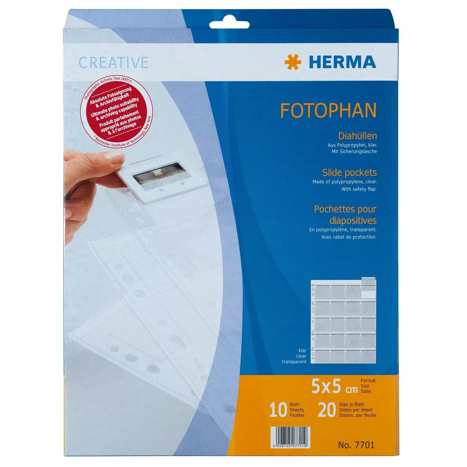 HERMA 7701 Diahoesjes - Transparant - 50 x 50 mm - 10 stuks