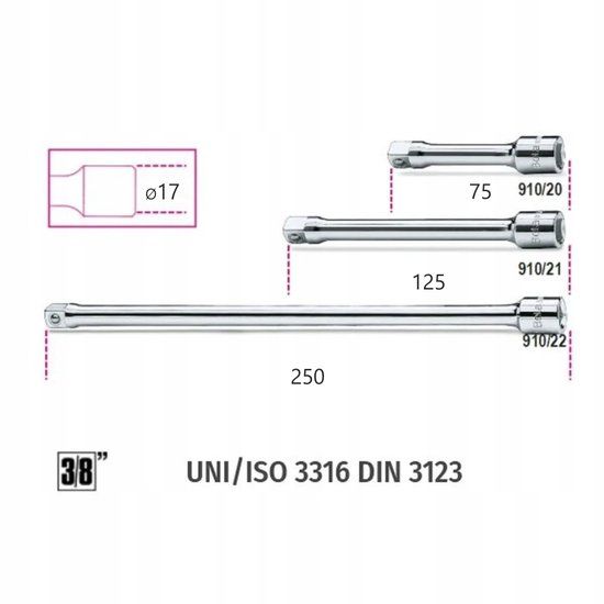 Beta Verlengstuk 125mm 3/8"