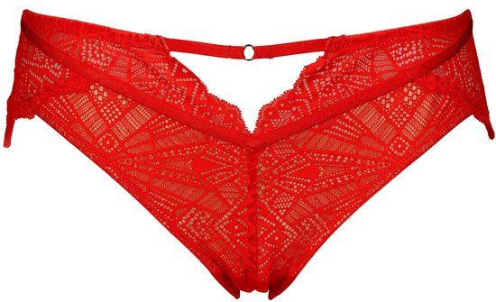 After Eden D-cup & up Tavienne Kanten Slip - Dames - Helder Rood - XXL