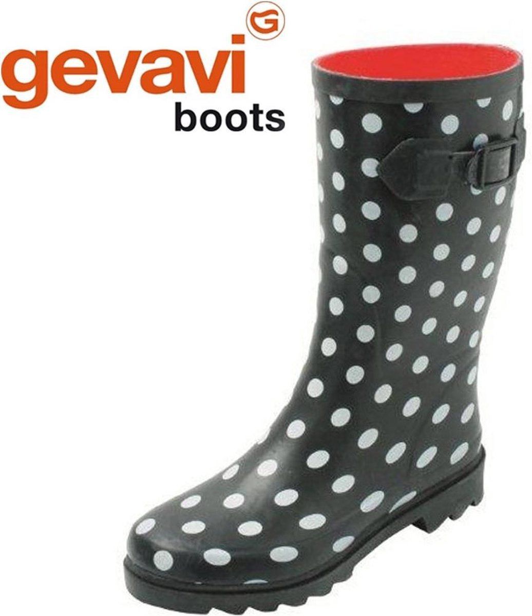 Gevavi Boots - Stip dameslaars rubber zwart - Maat: one size