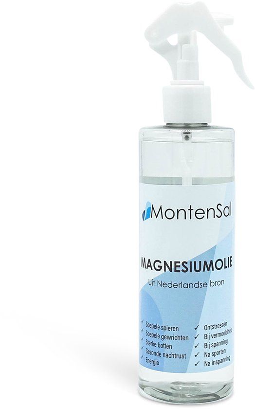 MontenSal Magnesium Olie - 300 ml - Parfumvrij - Uit Nederlandse Bron