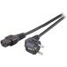CEE7/7 gewinkelt 90° - C13 180° Stromkabel Netzleitung, IEC Lock, schwarz, 1,0 m