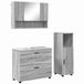 vidaXL Meuble de salle de bain 3 pièces Gris Sonoma