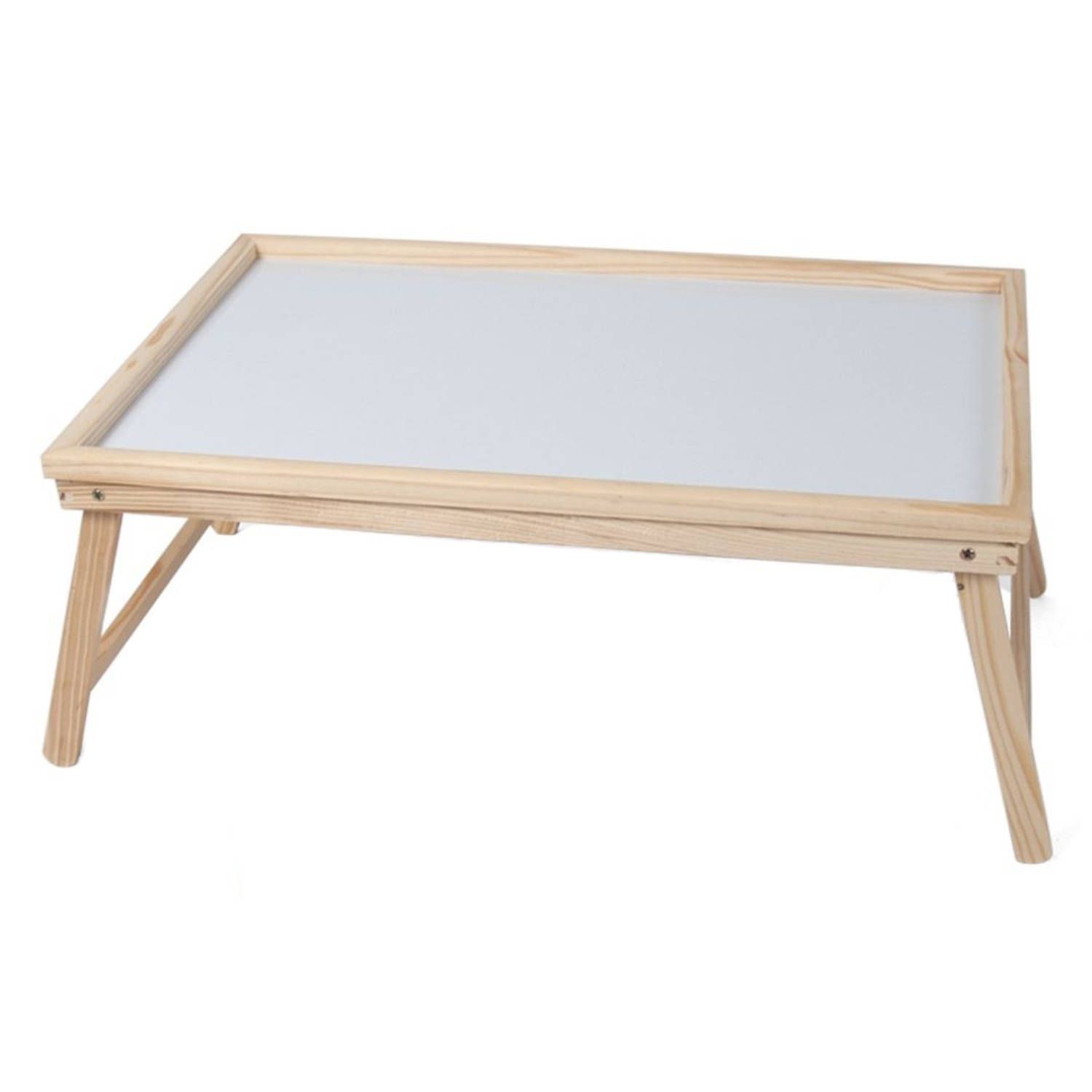 Gerimport - Houten dienblad voor op bed - Bamboe hout - Bruin - 2021