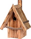 Dobar 13070e Nestkast met Rieten Puntdak, Nestholte voor Wilde Vogels, 26 x 19 x 33 cm, Grenen, Bruin
