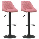 VidaXL Tabouret de bar velours rose