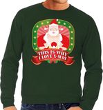 Bellatio Decorations Shoppartners Bv Foute kersttrui / sweater voor heren This is why I love Christmas - groen - Kerstman met dame S