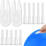 Merkloos / Sans marque Handluchtpomp Set - Bal Pompset - Fitnessballen Opblazen - Inclusief Stoppers - 12 Stuks - Wit Roze