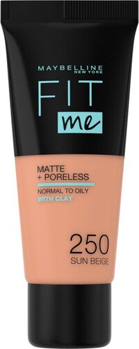 Maybelline New York Fit Me Matte + Poreless Foundation - 250 Sun Beige - 30ml