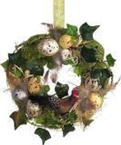 Heitmann Deco Deurkrans met veerkip en paaseieren - Wandkrans - Natuurlijke decoratie voor Pasen en lente