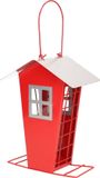 Pro Garden Ger Import Tuinvogels hangende voeder silo/voederhuisje rood