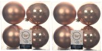 Decoris Kerstballen - 12x st - toffee bruin - D10 cm - kunststof - kerstversiering