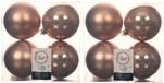 Decoris Kerstballen - 12x st - toffee bruin - D10 cm - kunststof - kerstversiering