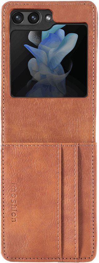 iMoshion Hoesje Samsung Galaxy Z Flip 5 - Book Case - Bruin - Met Pasjeshouder