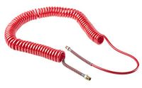 Spiraalslang, met 1/4 inch mannelijke BSPT-aansluiting, Rood, Diam.ext 8 mm, Lang. 6m