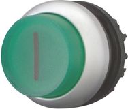 Eaton Lichtdrukknop, RMQ-Titan, hoog, vergrendelend, groen, gelabeld, frontring titaan, 216805