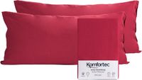 Komfortec Set van 2 Premium Jersey Kussenslopen 40x80 cm - Superzachte Kussenhoes – 100% Katoen – 150 g/m² - Rood