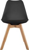 Atmosphera Créateur d'intérieur® Baya eetkamerstoel, zwart, polypropyleen, houten poten