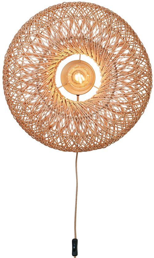 GOOD&MOJO Wandlamp Arizona - Naturel - Ø50cm - Bamboe