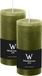 Wiedemann Bougie cylindrique/bougie pilier - 2x - bougie rustique - vert olive - 6 x 12 cm - 42 heures de combustion