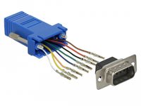 Delock 66167 Adaptateur Sub-D vers RJ45 Noir, Bleu, Acier inoxydable