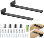 JGS Heavy Steel Shelf Brackets with Hidden Design and Modern Iron Finish