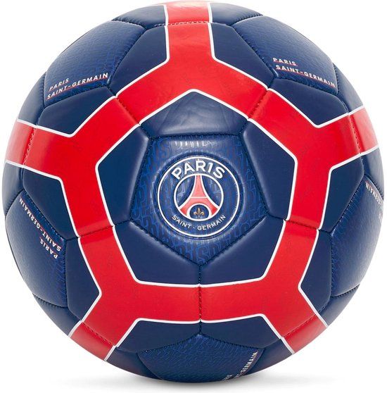 Paris Saint Germain State of Football B.V. PSG embossed logo voetbal - Maat 5 - Blauw/Rood