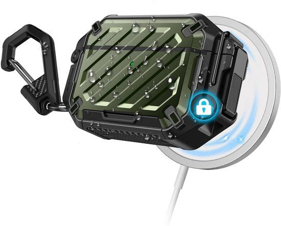 SUPCASE Unicorn Beetle Pro Hoesje voor AirPods Pro 3 - IP68 Waterdicht, MagSafe Compatibel, Riemclip, Schokbestendig, Groen