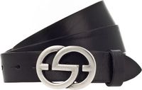 Vanzetti Leren Riem Full Leather Buckel Belt W90 Black Zwart