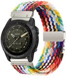 By Qubix Qubix Braided Nylon Band met Parachute Sluiting - 22mm Quickfit - Multicolor Spring - Geschikt voor Garmin Fenix 7 / 6 / 5