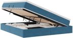 vidaXL Opbergbed met matras Donkerblauw 180 x 200 cm Fluweel