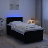 vidaXL Boxspringbed met matras en LED Zwart 90 x 200 cm fluweel